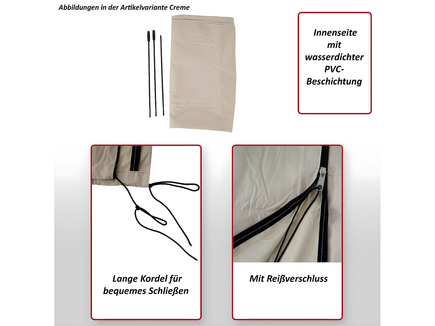 Cubierta protectora MCW para parasol voladizo de hasta 4 m,  verde