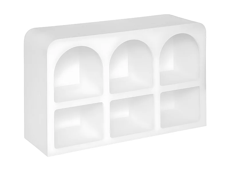 Meuble Etagère, bibliothèque avec 6 niches en bois coloris blanc