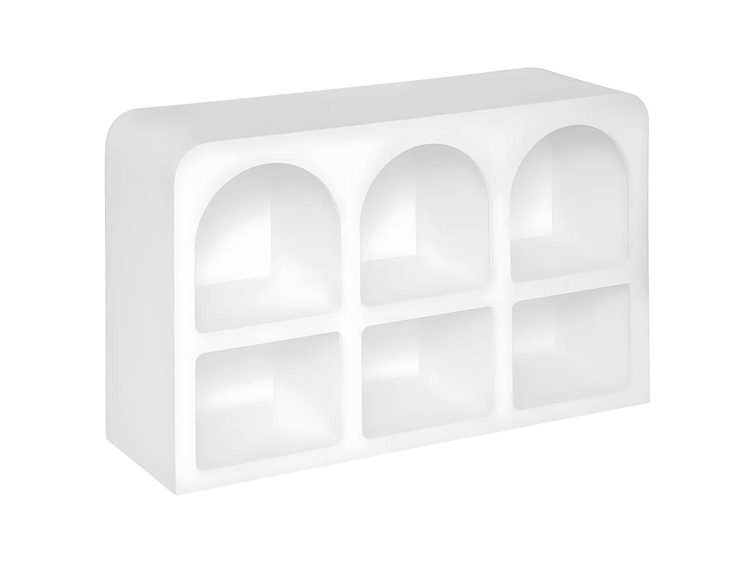 Meuble Etagère, bibliothèque avec 6 niches en bois coloris blanc