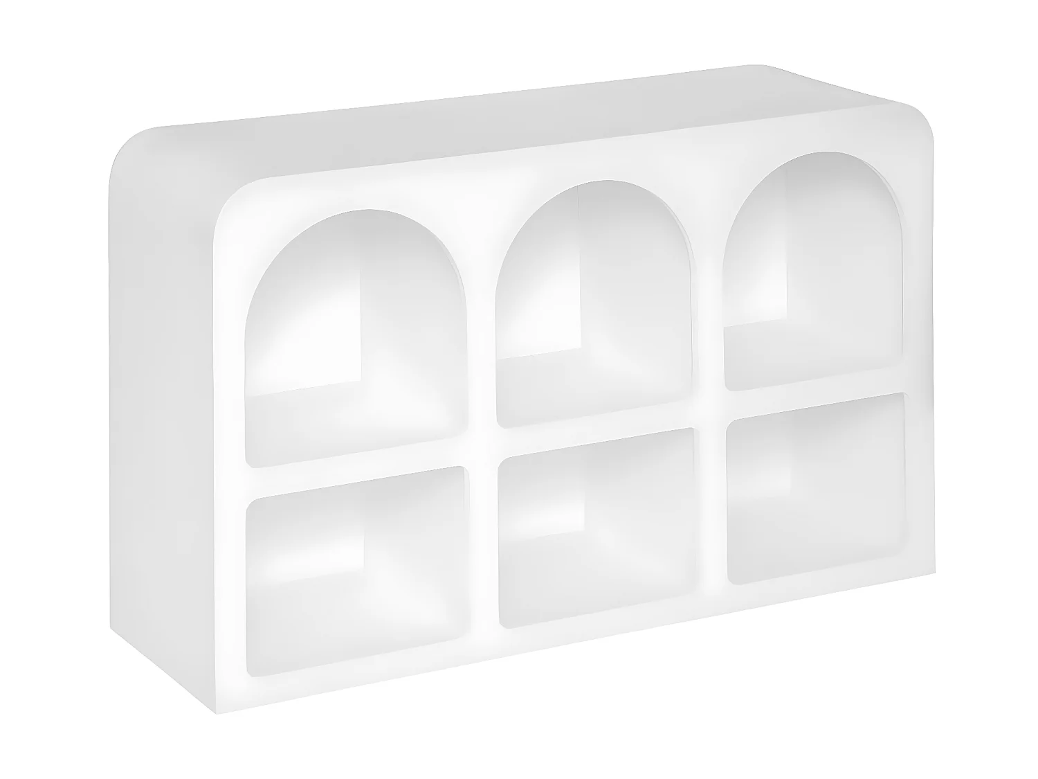 Meuble Etagère, bibliothèque avec 6 niches en bois coloris blanc