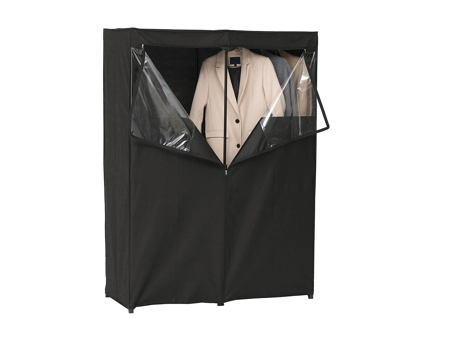 Penderie, armoire intissée en fer, polypropylène coloris noir