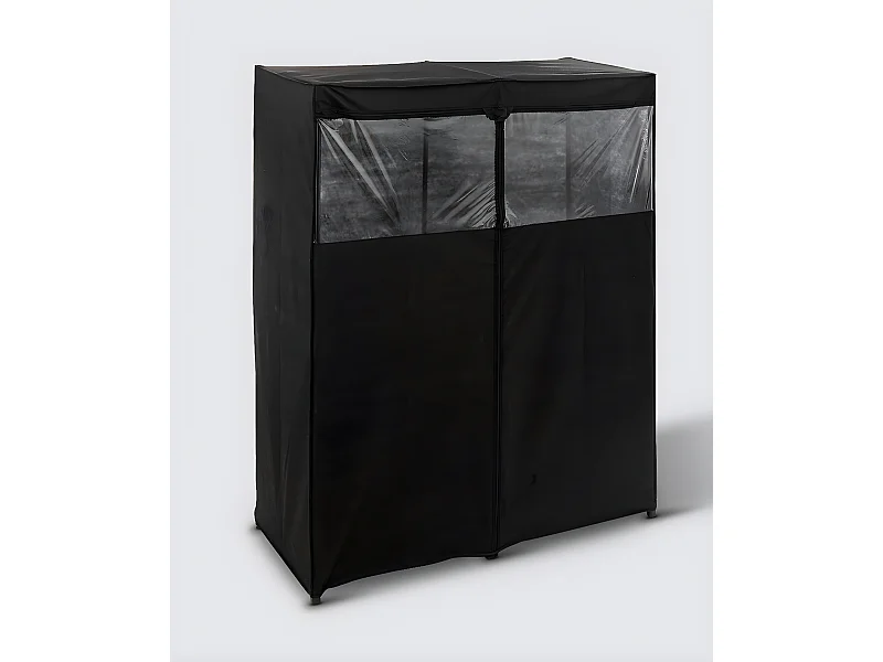 Penderie, armoire intissée en fer, polypropylène coloris noir