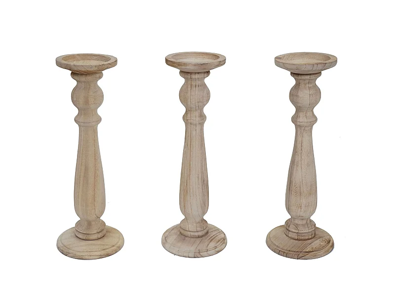 Castiçal H360 (conjunto de 3),  castanho natural