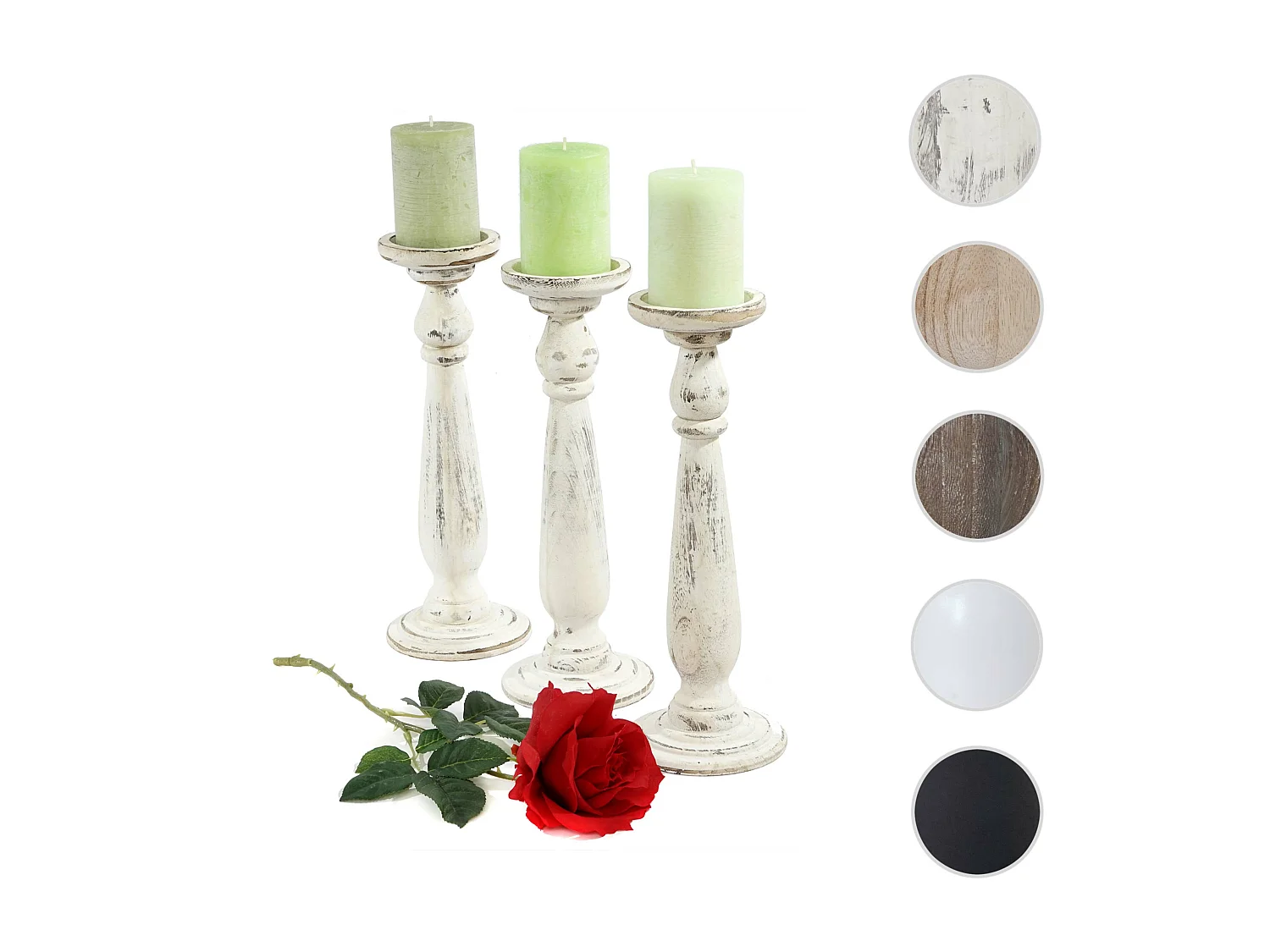 Castiçal H360 (conjunto de 3),  branco