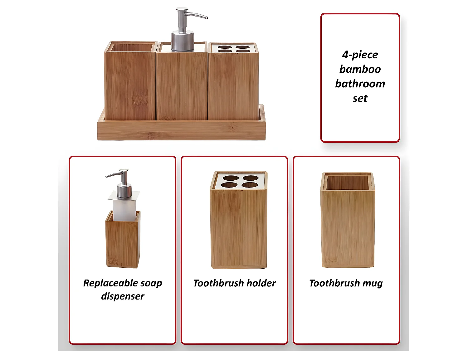 Set de baño MCW-B85 (4 piezas)