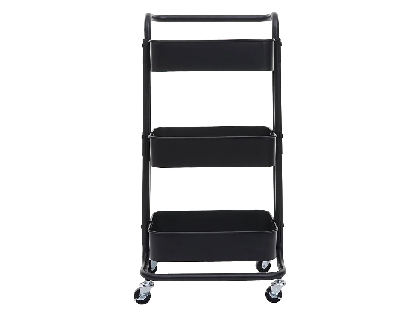 Carrello da portata cucina con manico MCW-C64 metallo 35x44x88cm nero