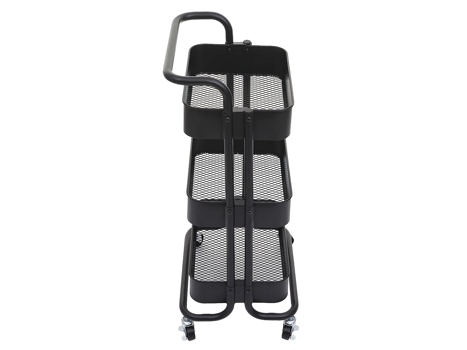 Carrello da portata cucina con manico MCW-C64 metallo 35x44x88cm nero
