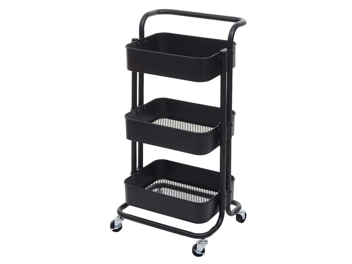 Chariot de service MCW-C64 avec poignée,  noir avec poignée