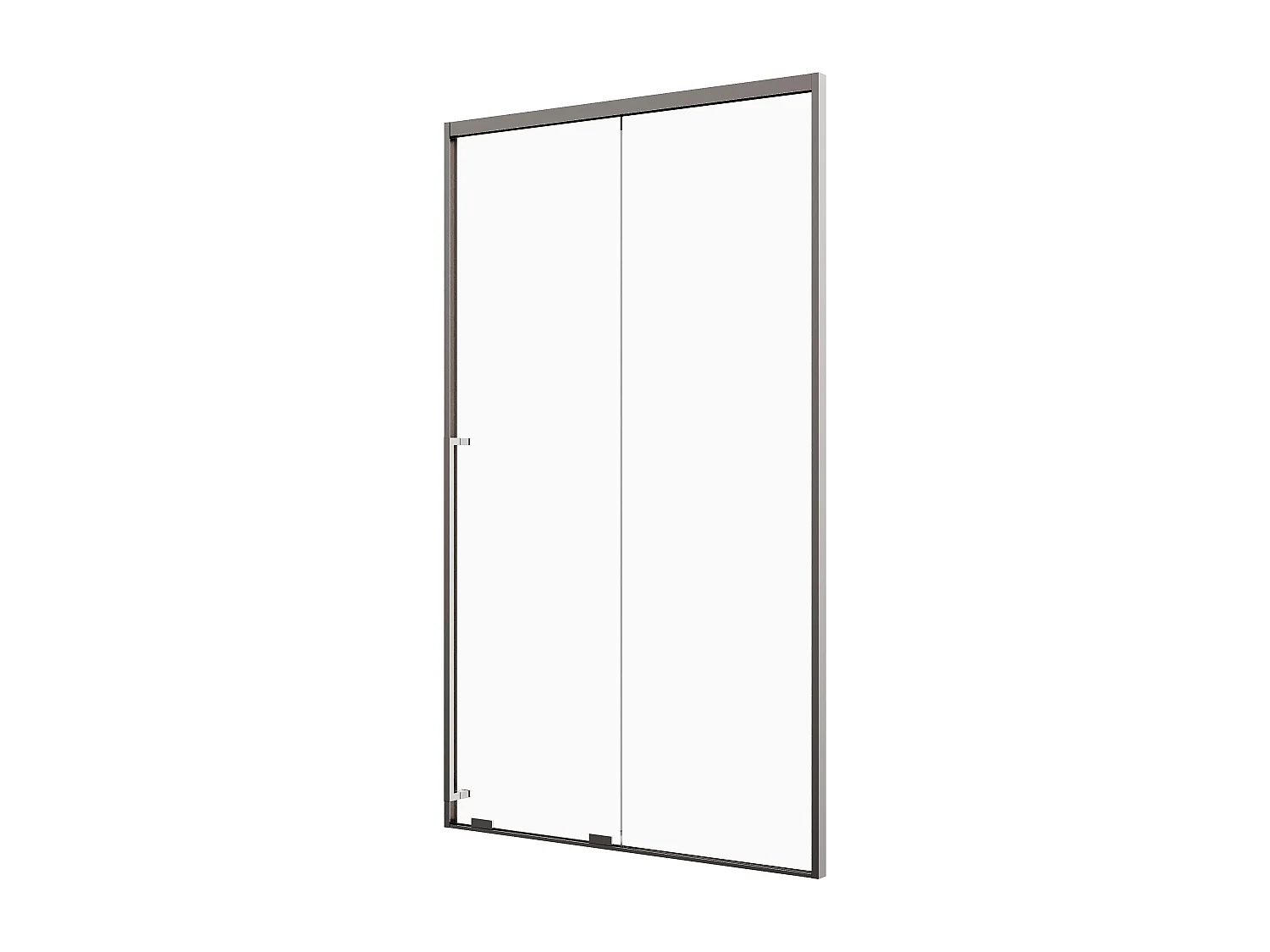 Porte de douche coulissante - Verre trempé 8 mm - 120 x 200 cm - Coloris Gun métal - COVINGTON