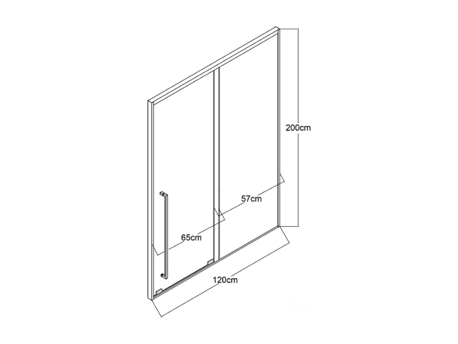 Porte de douche coulissante - Verre trempé 8 mm - 120 x 200 cm - Coloris Gun métal - COVINGTON