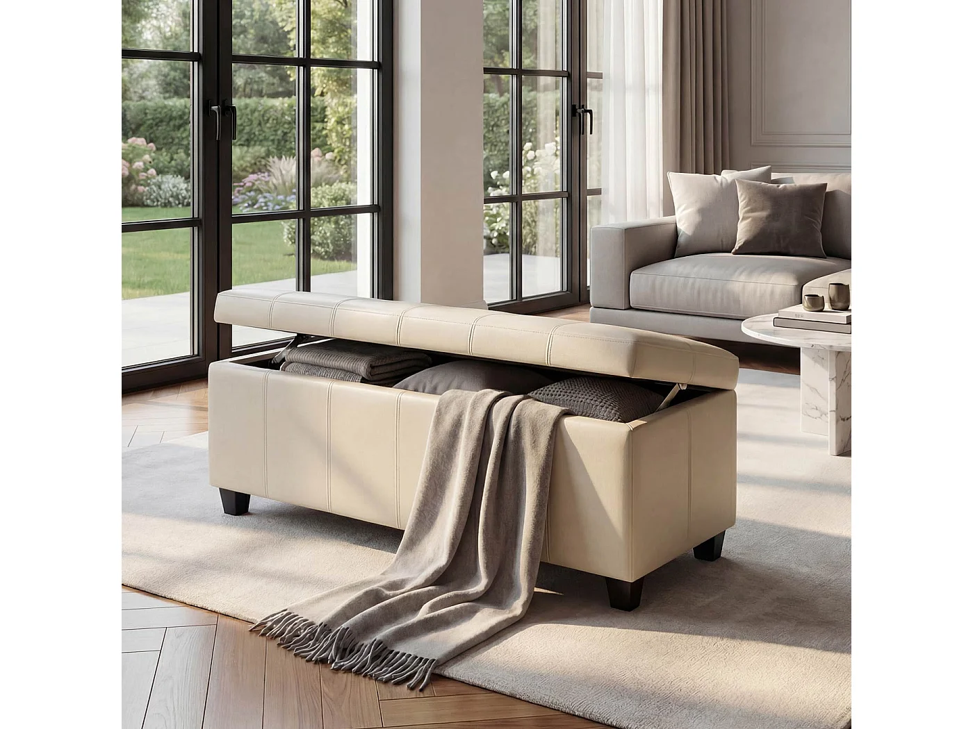 Skrzynia do przechowywania Kriens,  kremowa