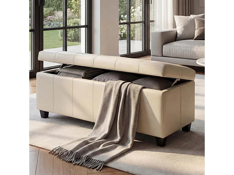 Aufbewahrungs-Truhe Kriens, Creme