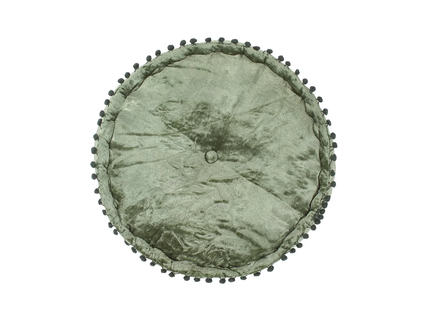 Poef rond 40x20 cm fluweel groen