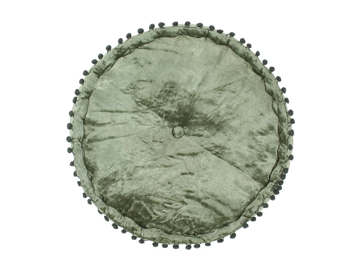 Poef rond 40x20 cm fluweel groen