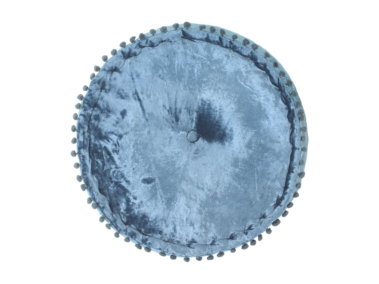 Poef rond 40x20 cm fluweel blauw