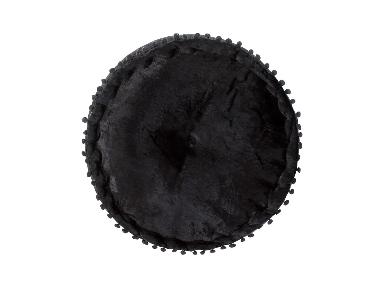 Pouf Rund Samt 40×20 cm Anthrazit