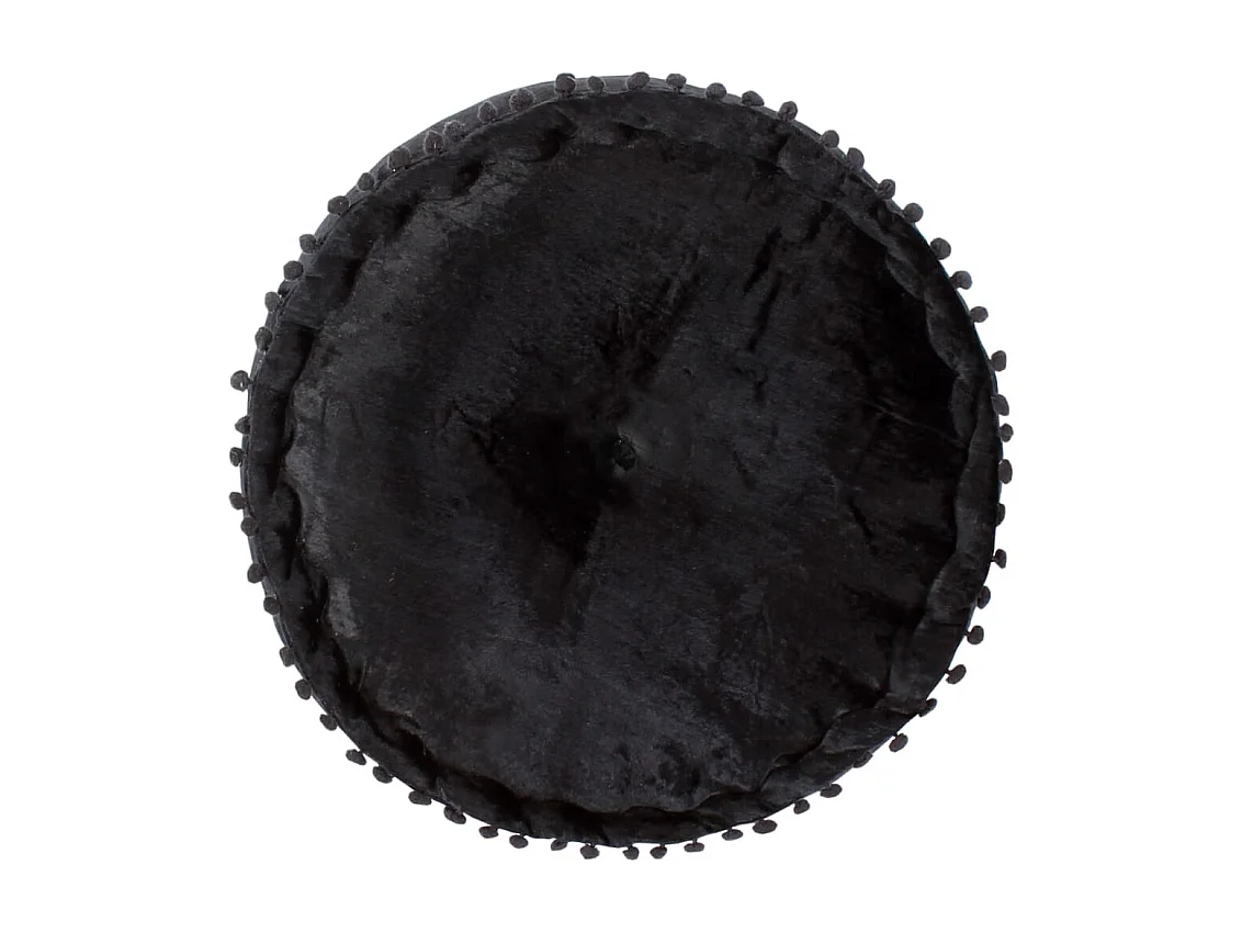 Poef rond 40x20 cm fluweel antraciet