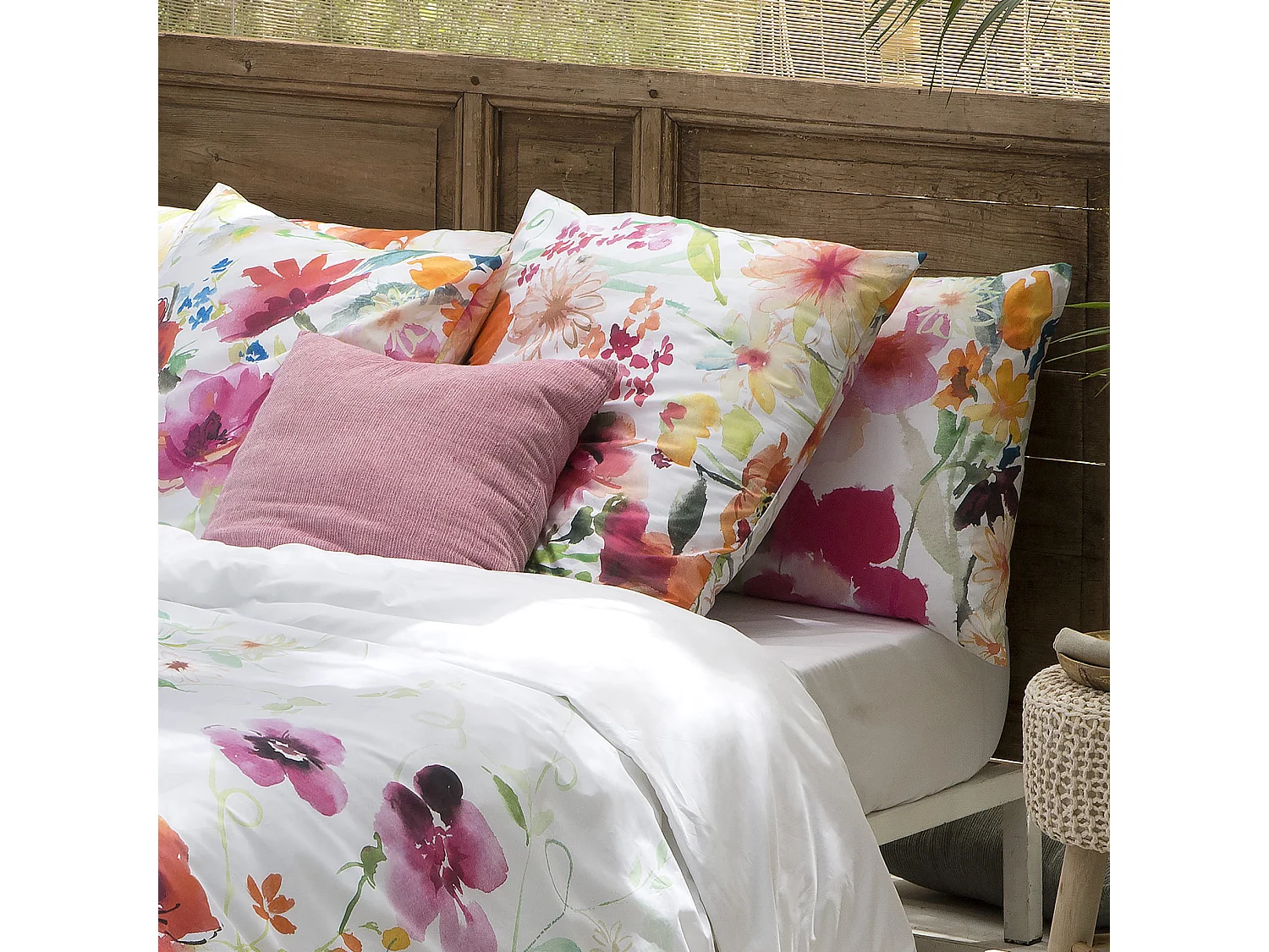 Funda nórdica Nerbina cama 150 cm - 240x220 cm, algodón 200 hilos. Cierre con botones.