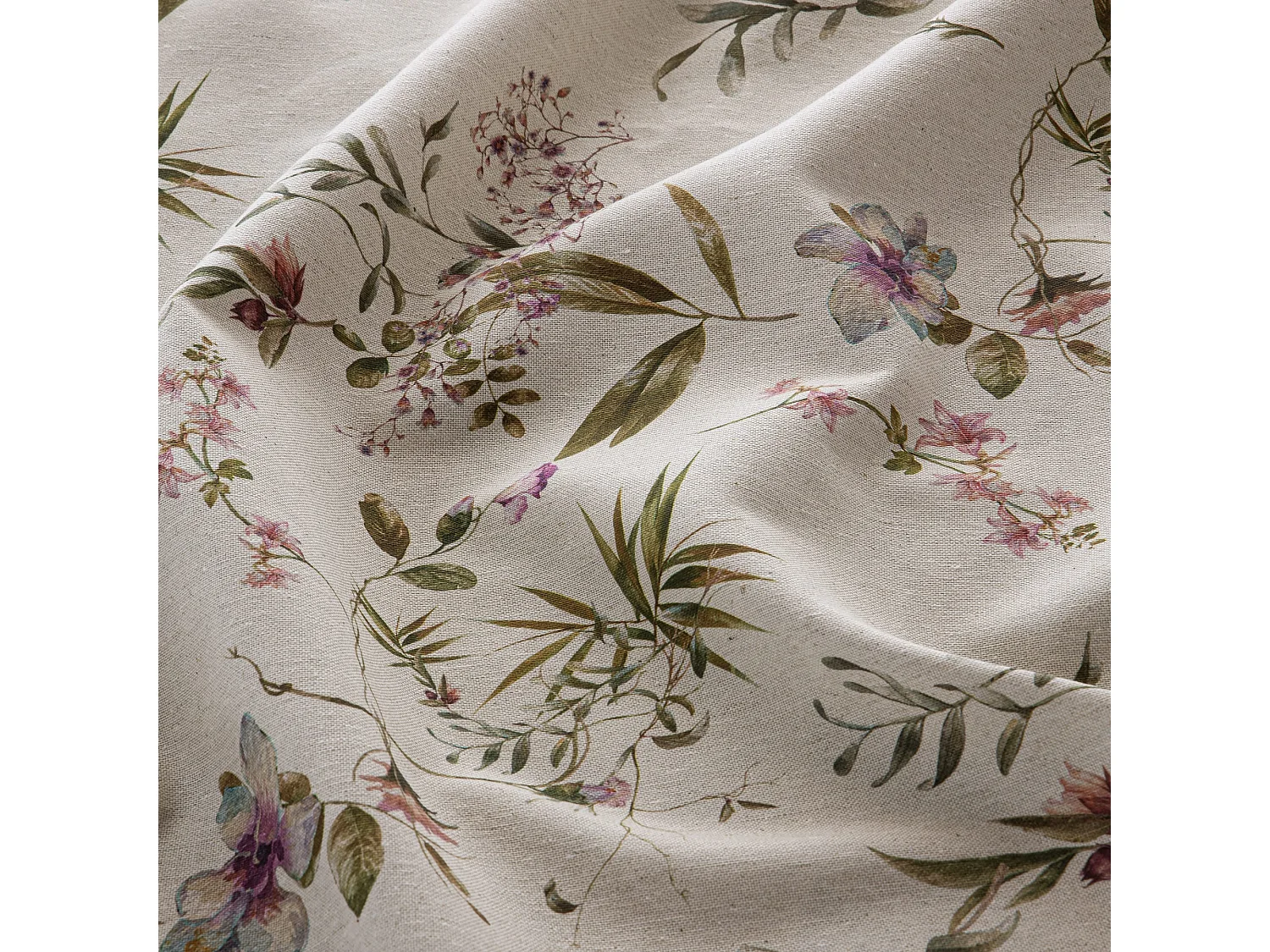 Mantel lino antimanchas estampado Paulette Verde 140x200 cm