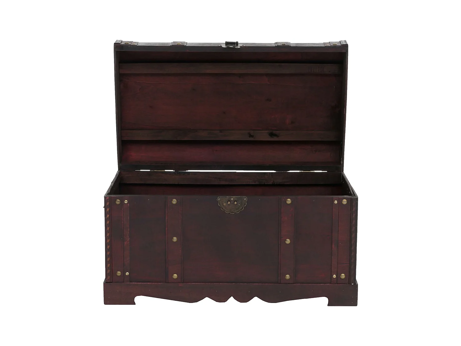 Coffre en bois Antibes aspect antique rond,  rond