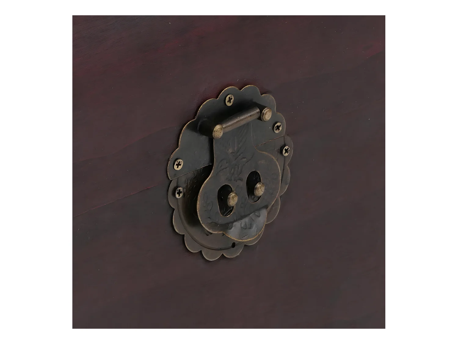 Coffre en bois Antibes aspect antique rond,  rond