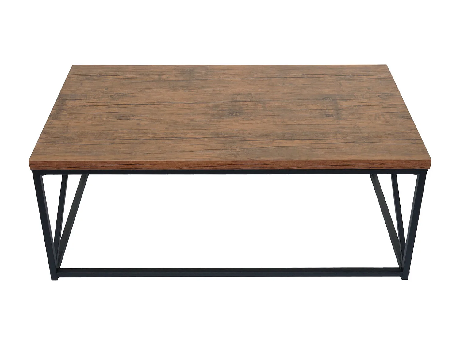 Couchtisch MCW-A27, Wohnzimmertisch Beistelltisch Sofatisch, Metall 3D-Struktur 44x110x60cm, Wildeiche-Optik