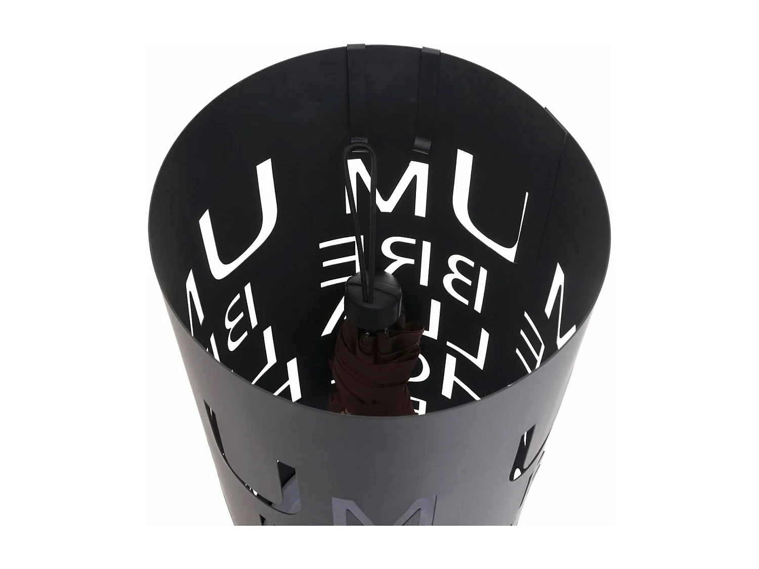 Stojak na parasole MCW-C78 Biały napis,  czcionka, czarny