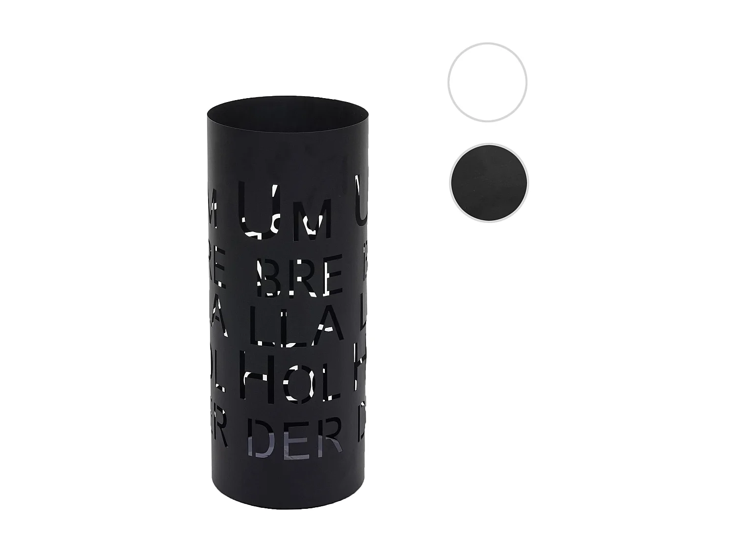 Parapluhouder MCW-C78 met witte opschrift,  font, zwart