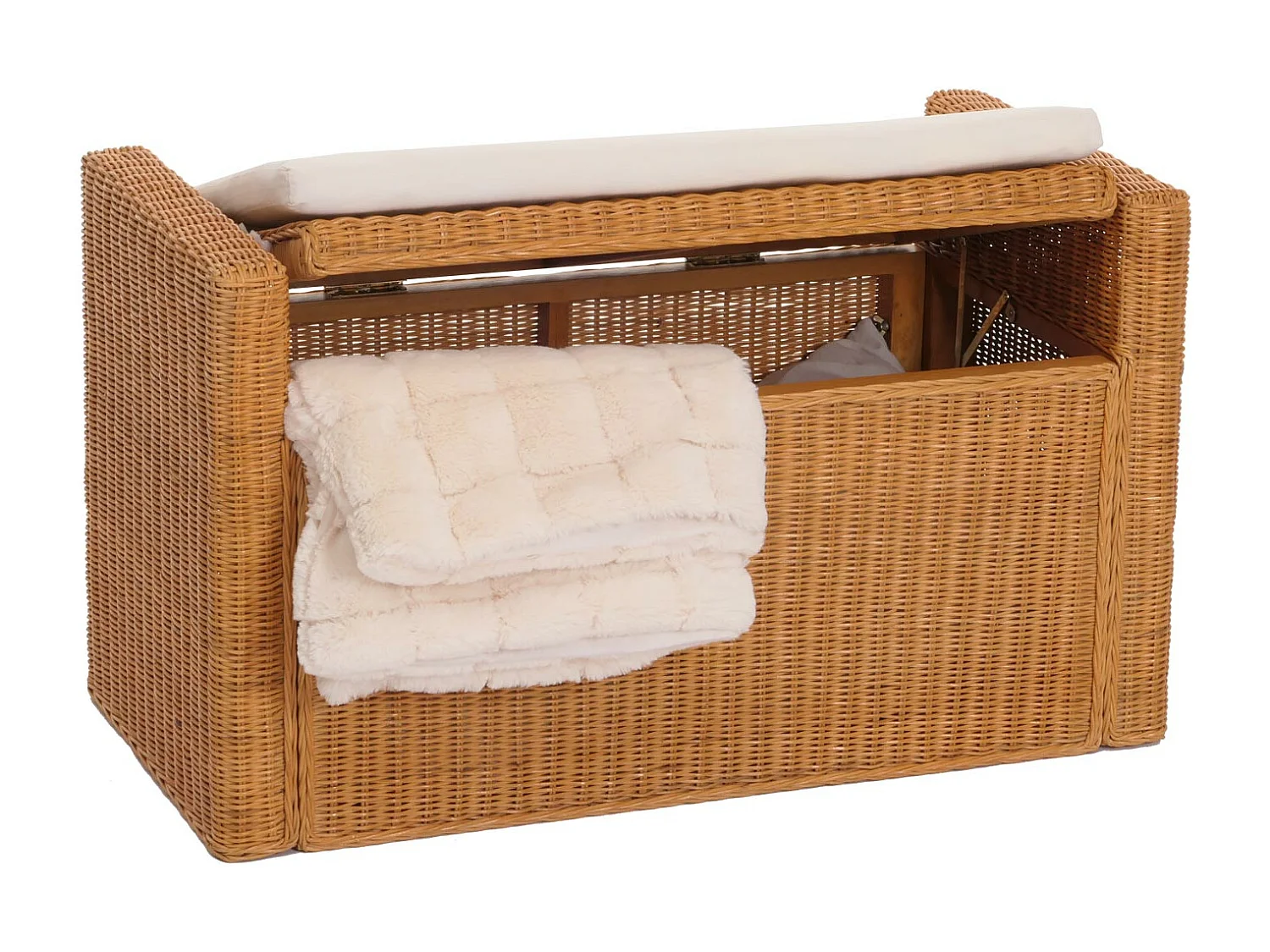 Aufbewahrungstruhe Genua Rattan, Honigfarben