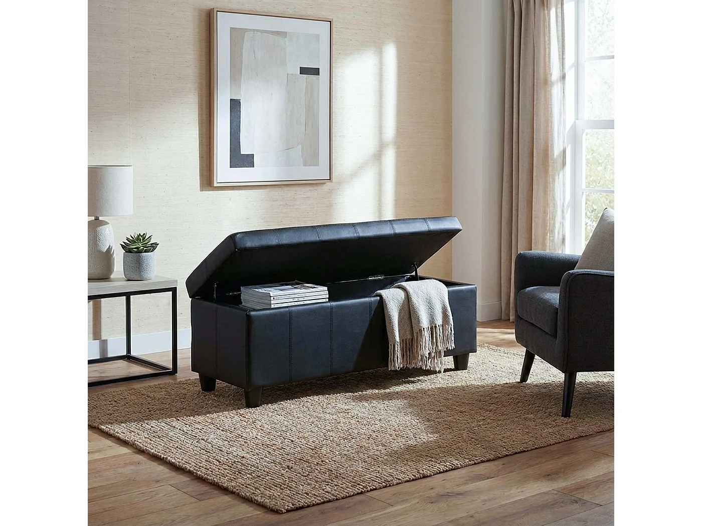 Coffre de rangement Kriens,  noir mat