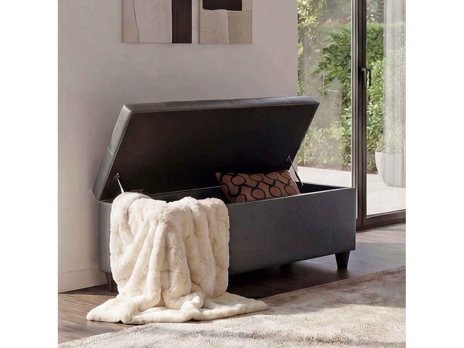 Coffre de rangement Kriens,  gris mat