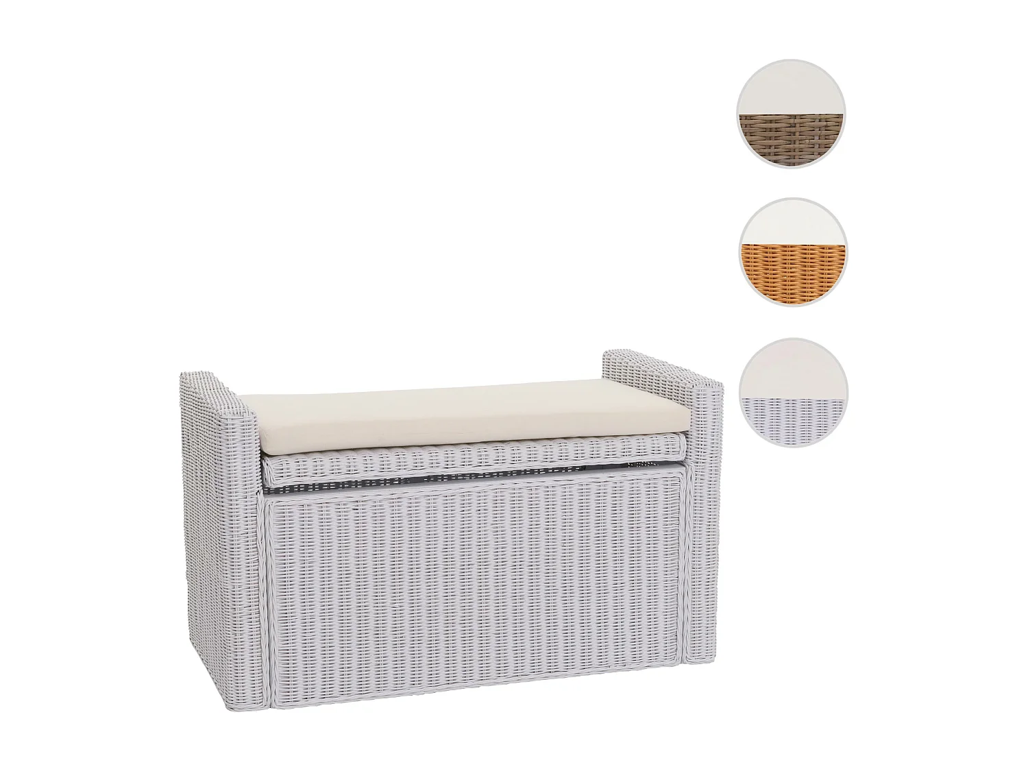 Opbergkist Genua rotan,  wit