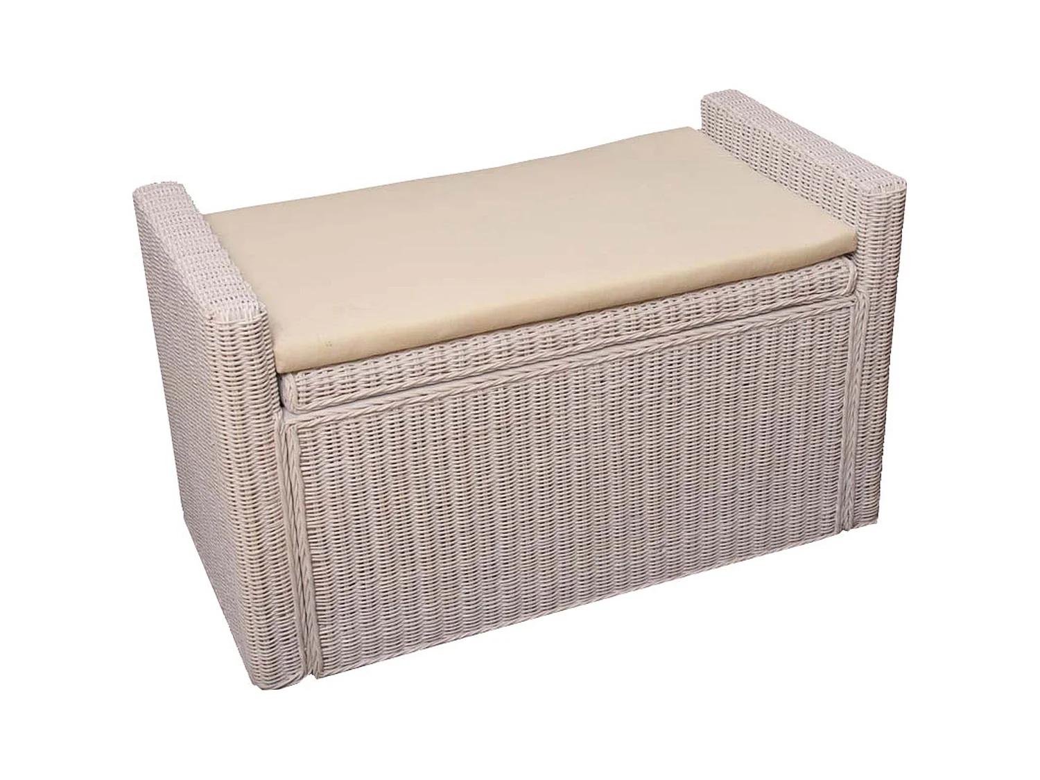 Coffre de rangement Genua Rattan,  blanc