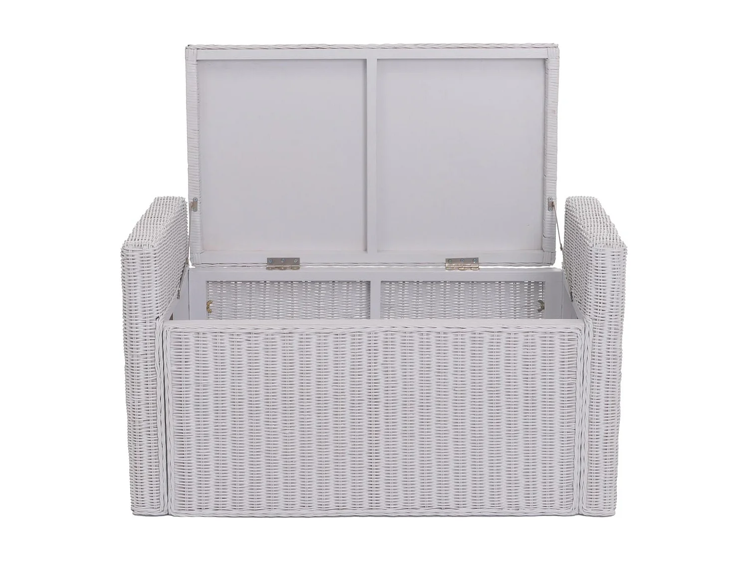 Baú de armazenamento Genua Rattan,  branco