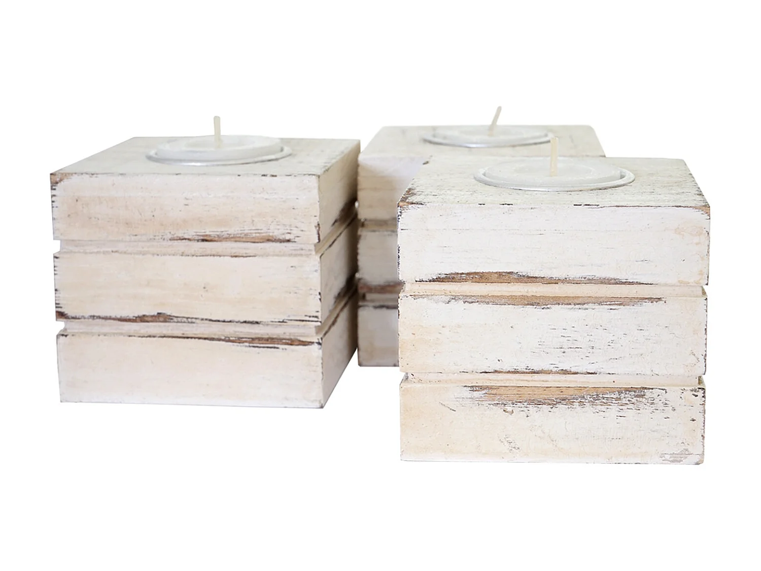 Porta-velas Tolve (conjunto de 3),  branco