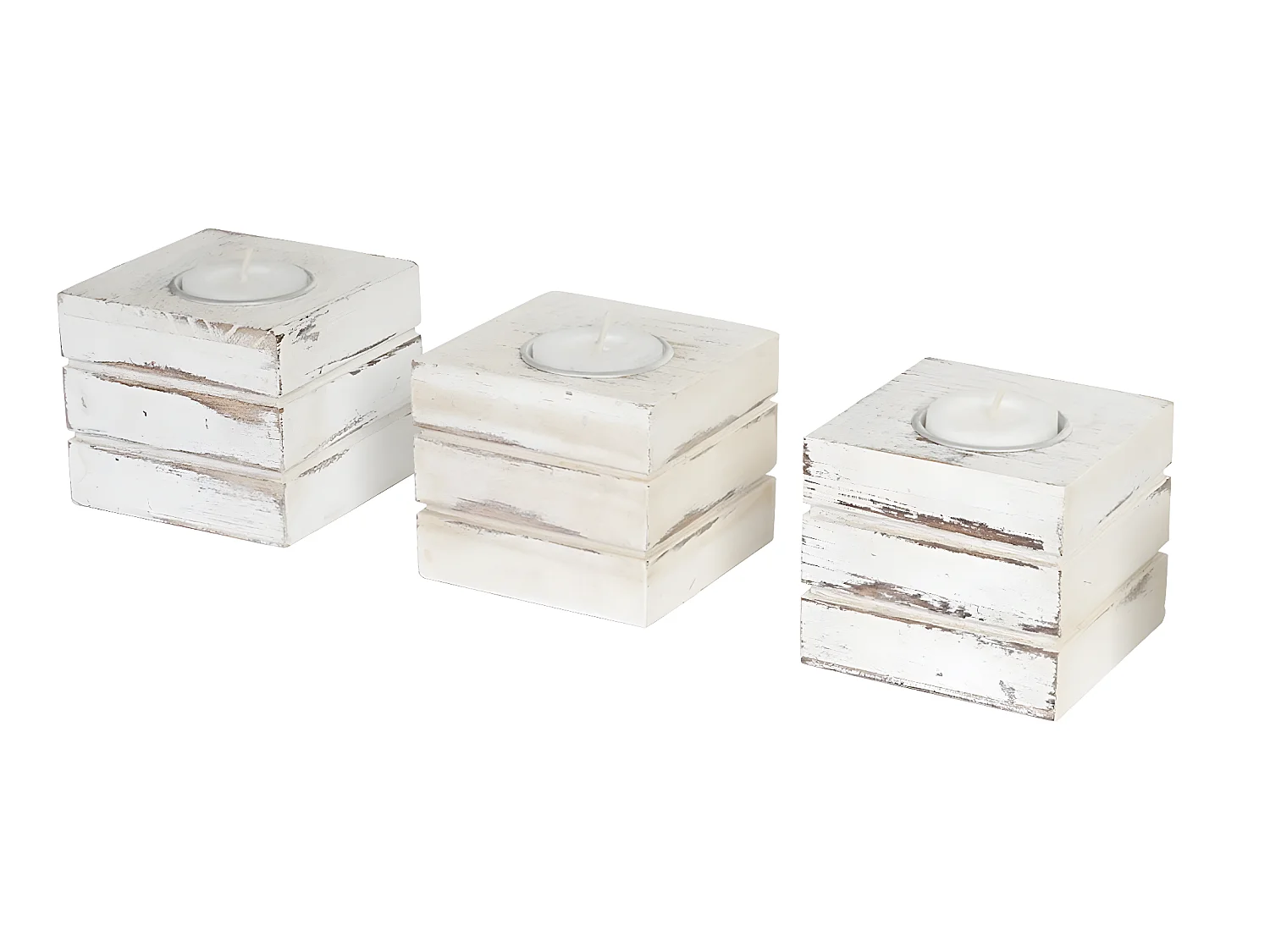Porte-bougies à réchaud Tolve (set de 3),  blanc