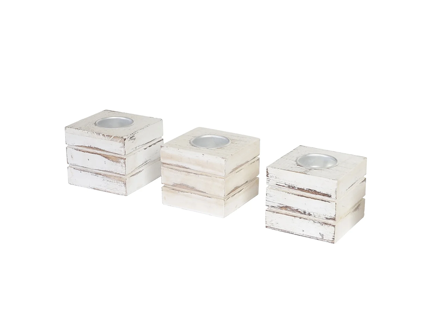 Porte-bougies à réchaud Tolve (set de 3),  blanc