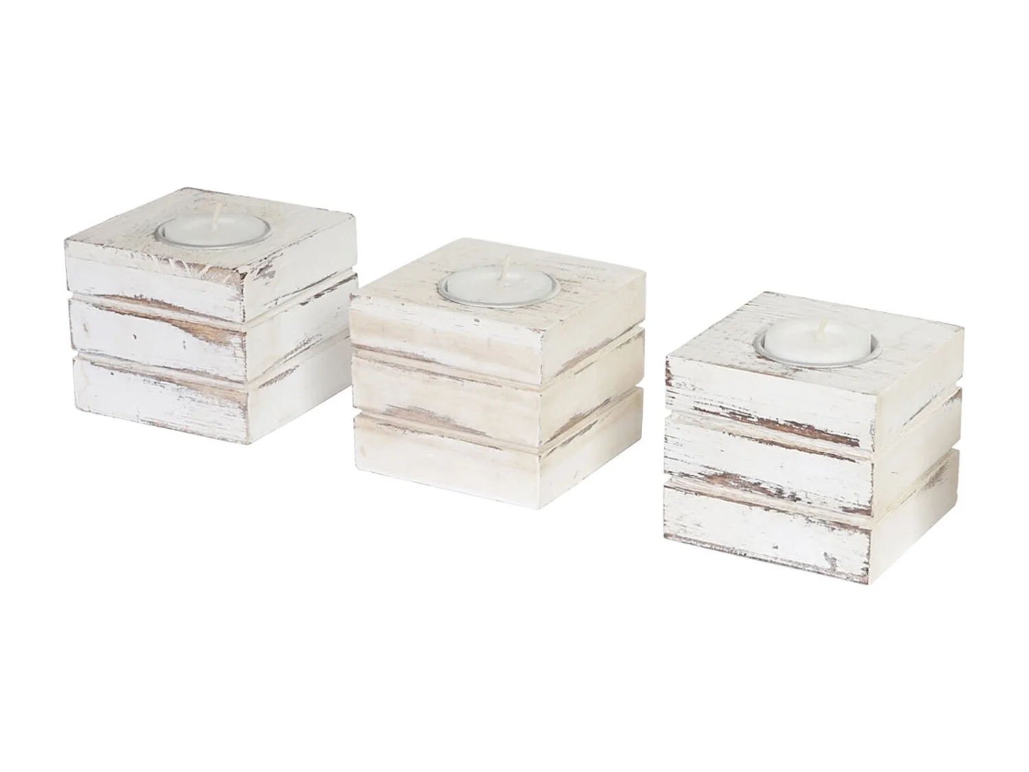 Porte-bougies à réchaud Tolve (set de 3),  blanc