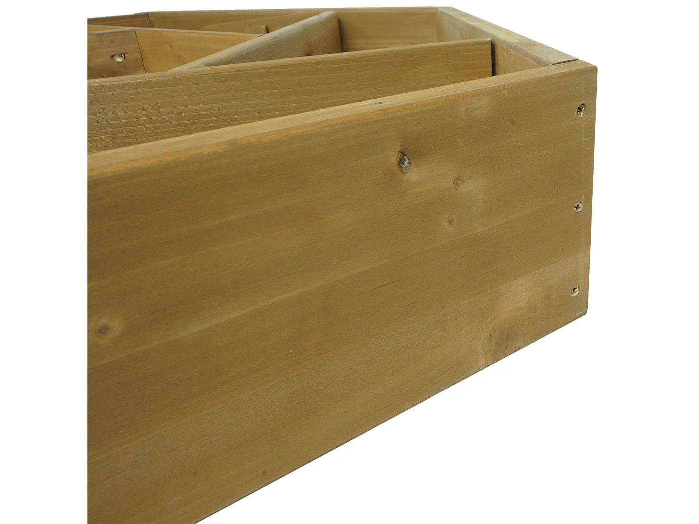 Aiuola fioriera componibile per piante 7 scomparti regolabili MCW-L70 legno abete 18x100x87cm legno chiaro