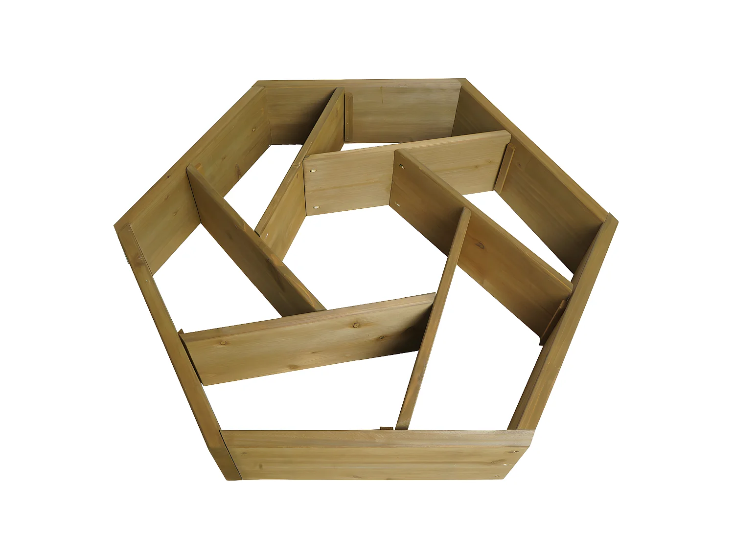 Aiuola fioriera componibile per piante 7 scomparti regolabili MCW-L70 legno abete 18x100x87cm legno chiaro