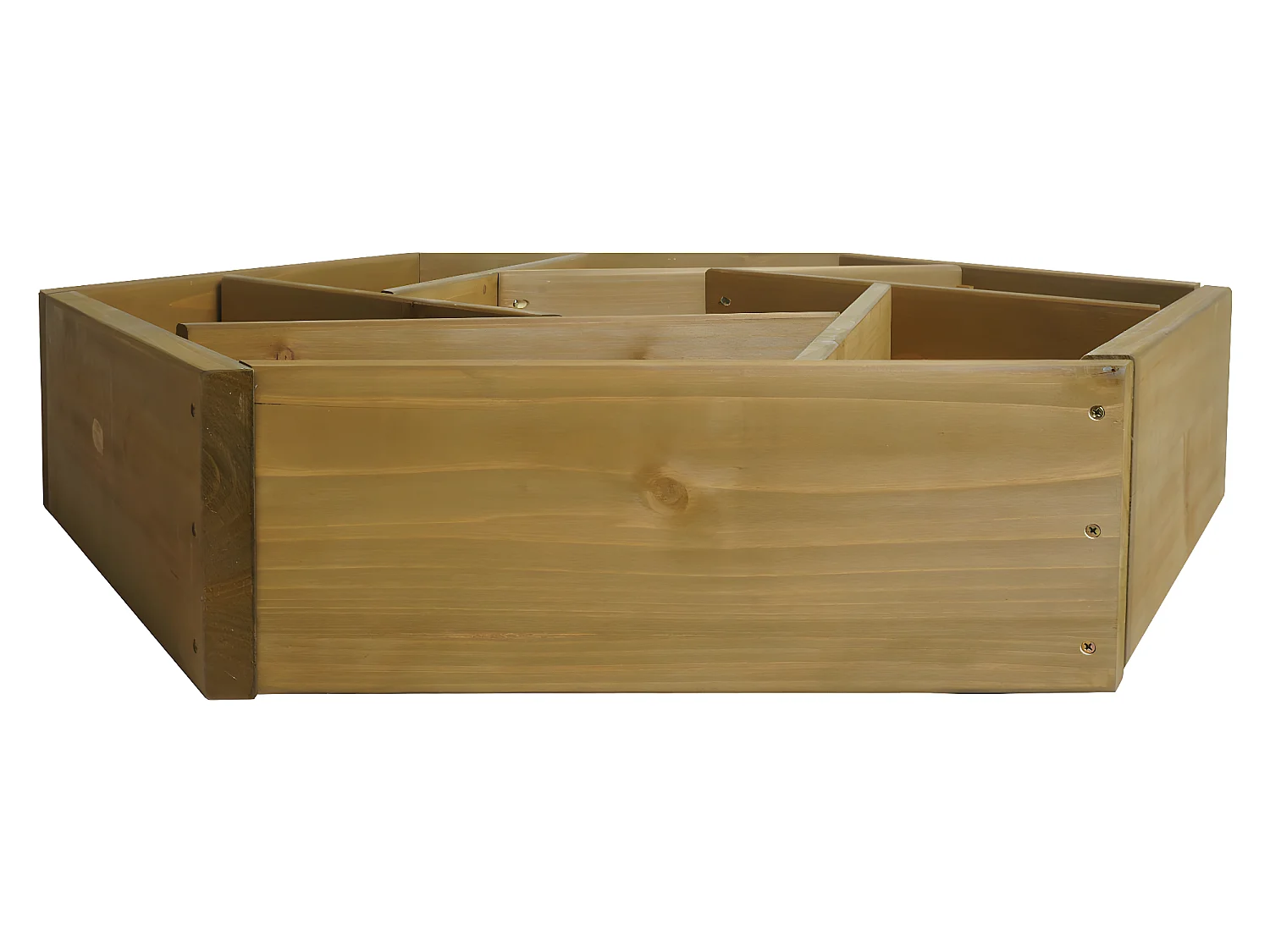 Aiuola fioriera componibile per piante 7 scomparti regolabili MCW-L70 legno abete 18x100x87cm legno chiaro