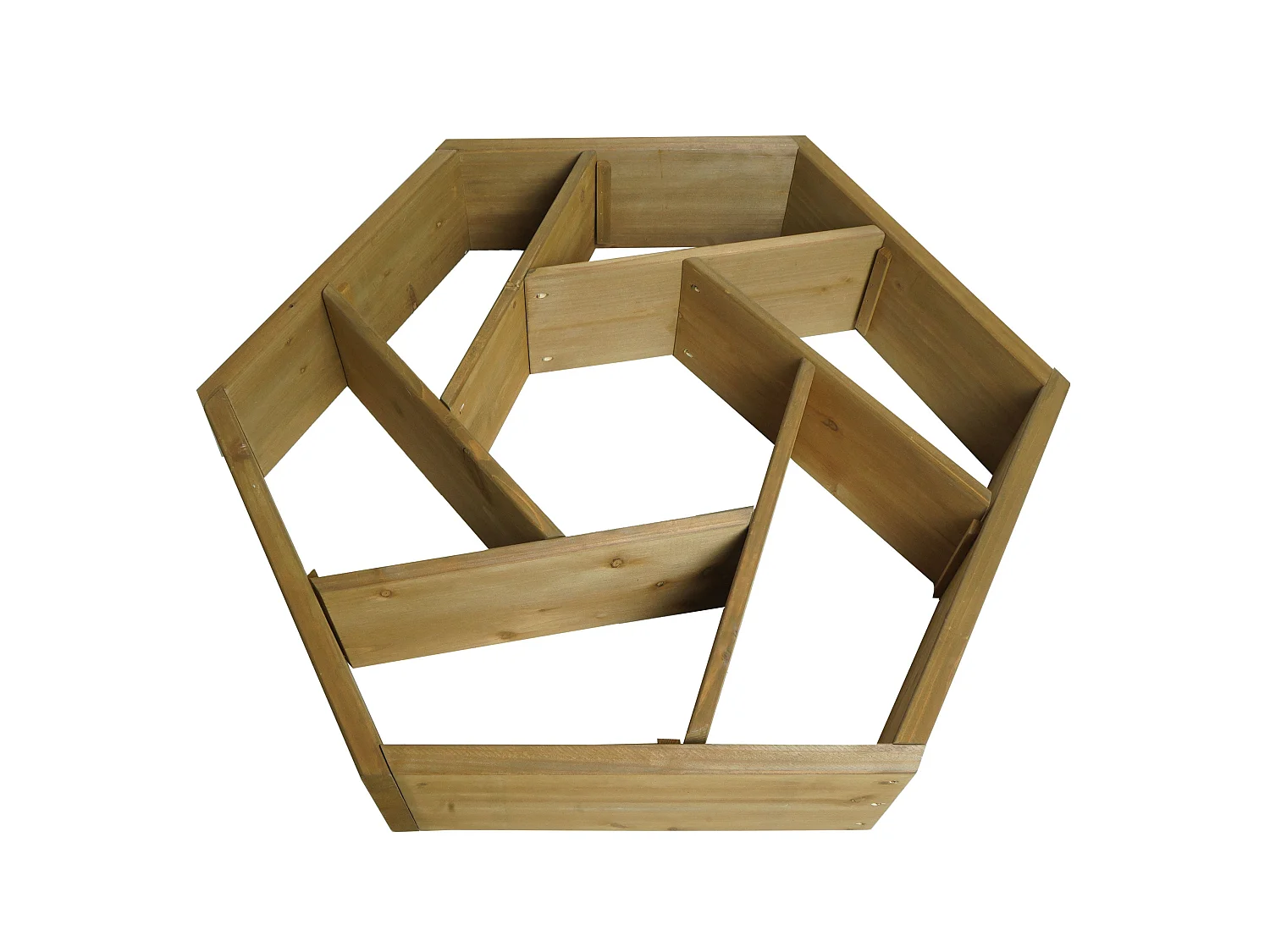 Pflanzkasten MCW-L70, Blumentopf Blumenbeet 7 Fächer, eckig 100x87cm Outdoor Tanne Holz MVG-zertifiziert, braun