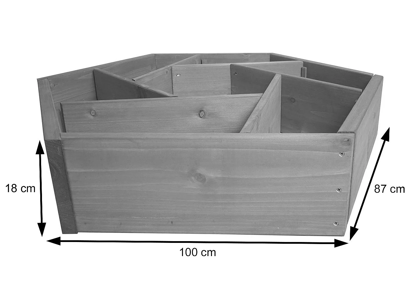 Pflanzkasten MCW-L70, Blumentopf Blumenbeet 7 Fächer, eckig 100x87cm Outdoor Tanne Holz MVG-zertifiziert, braun