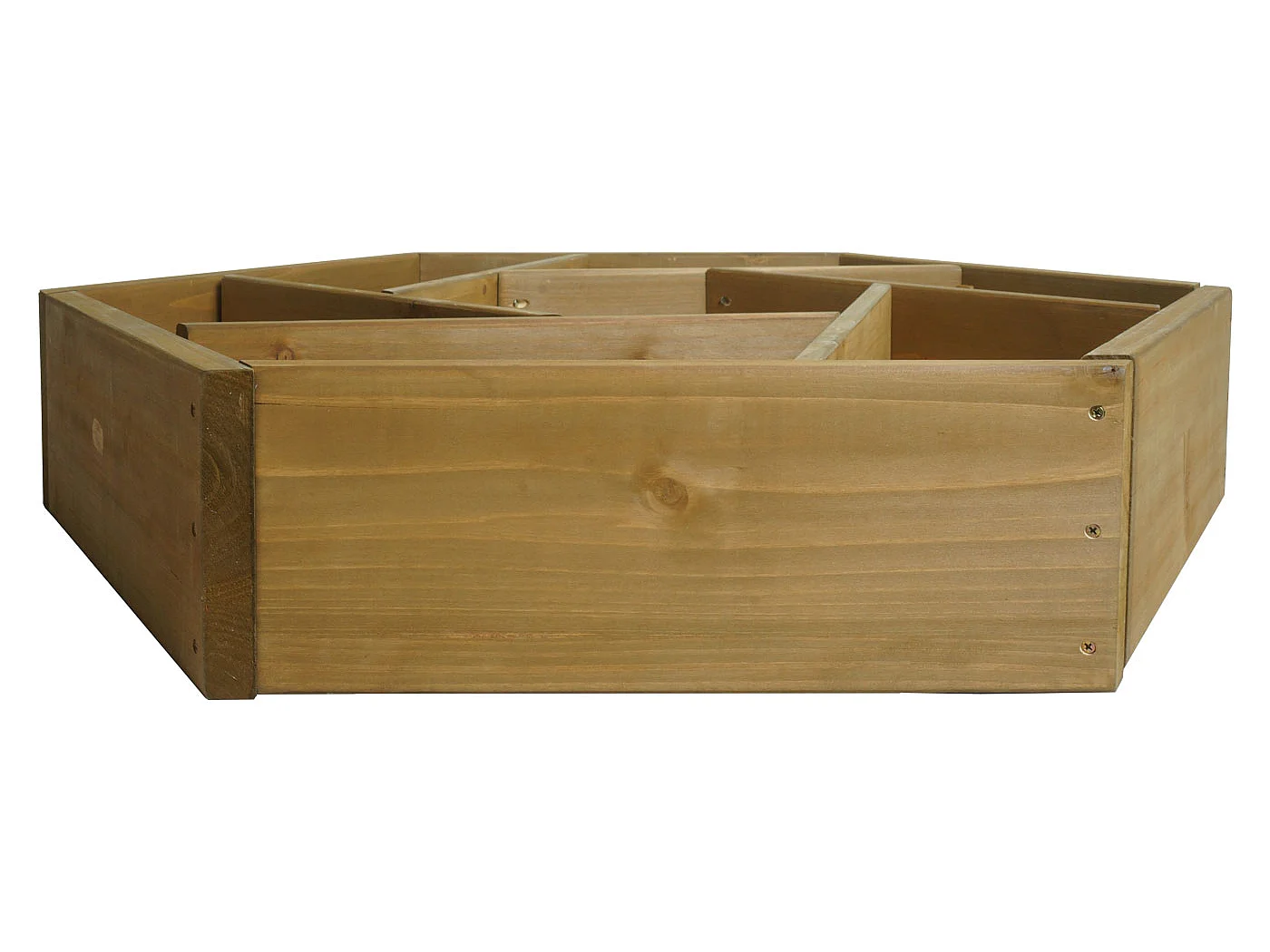 Pflanzkasten MCW-L70, Blumentopf Blumenbeet 7 Fächer, eckig 100x87cm Outdoor Tanne Holz MVG-zertifiziert, braun