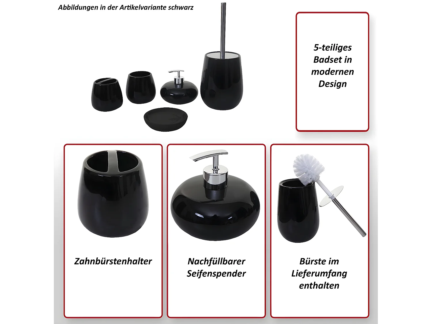 Set de bain MCW-C72 (5 pièces),  blanc