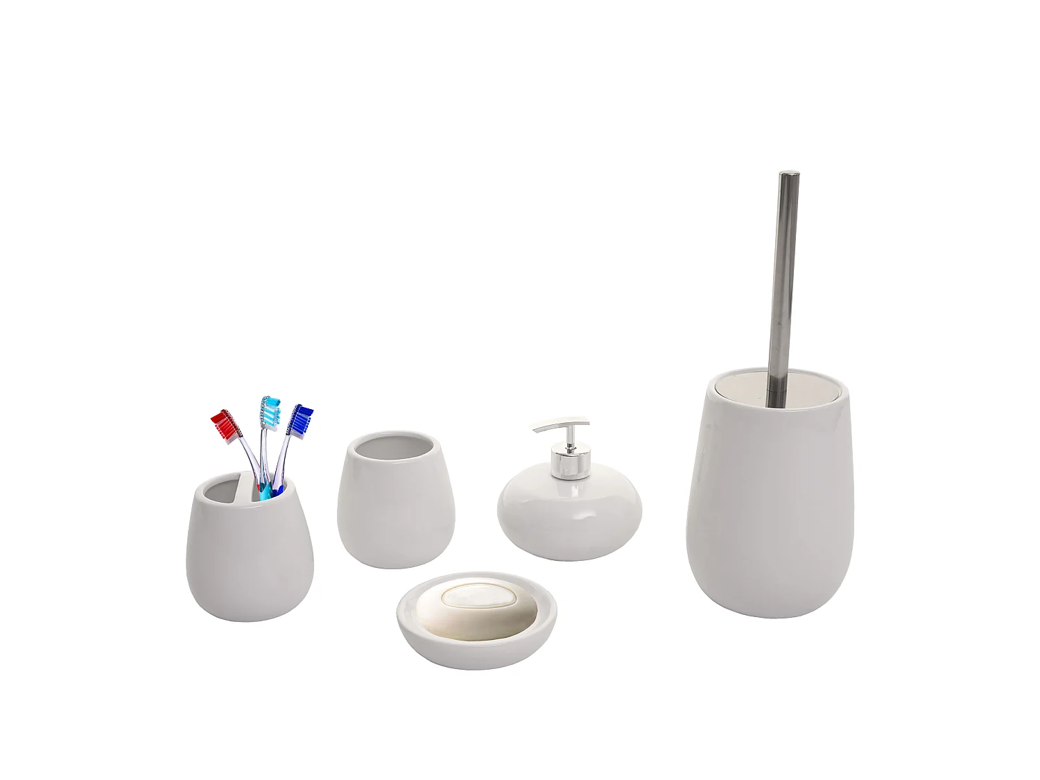 Conjunto de casa de banho MCW-C72 (5 peças),  branco