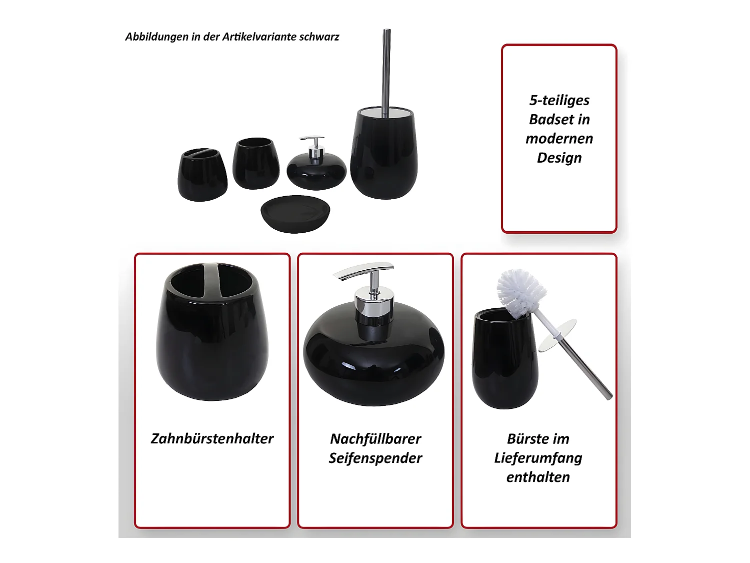 Set de bain MCW-C72 (5 pièces),  blanc