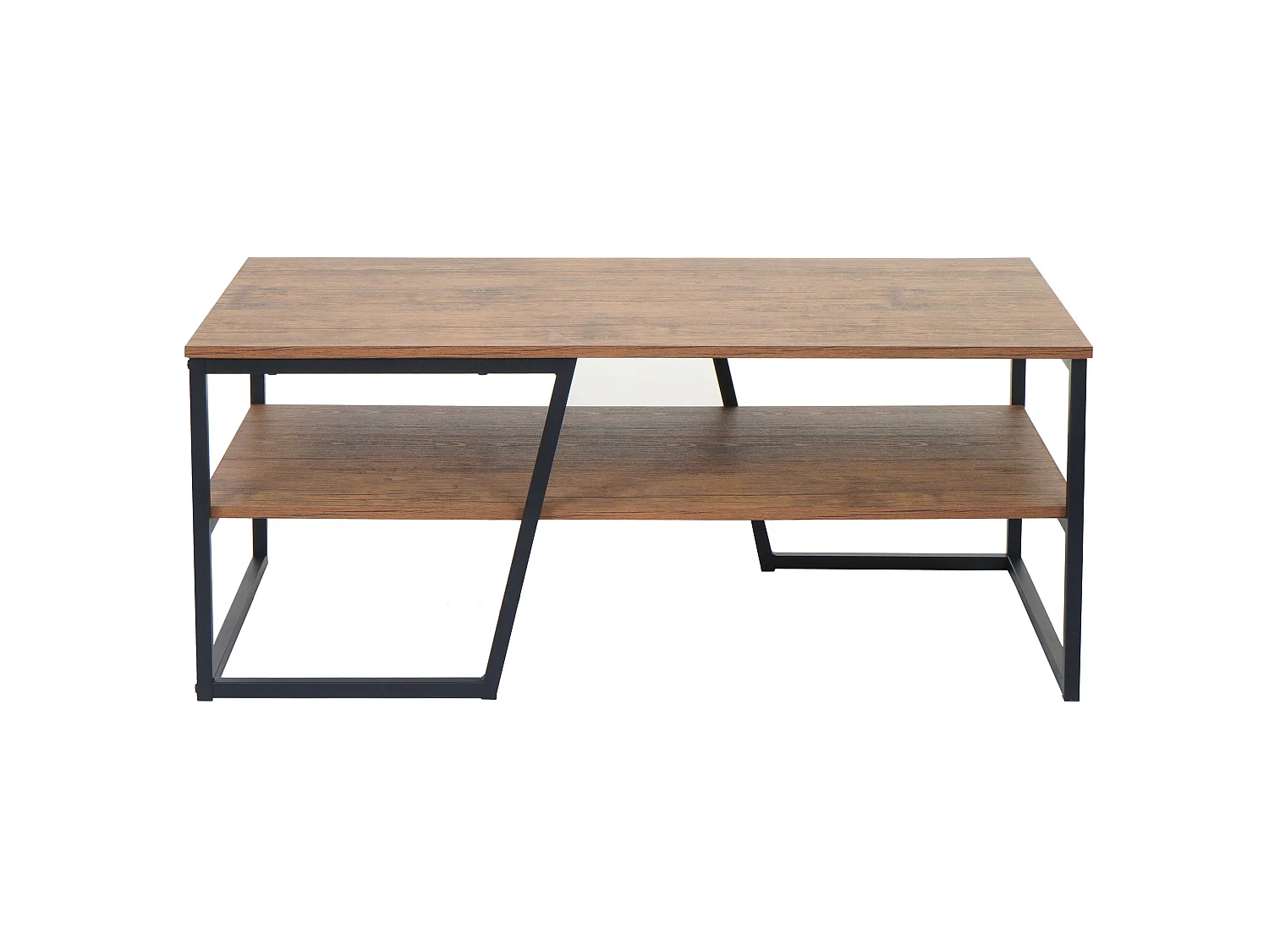 Couchtisch MCW-A27, Wohnzimmertisch Beistelltisch Sofatisch, Ablage Metall 3D-Struktur 46x110x60cm, Wildeiche-Optik