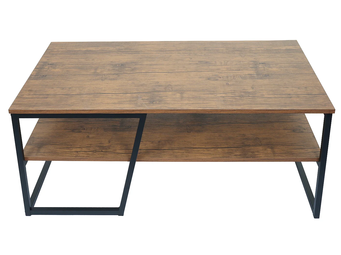 Couchtisch MCW-A27, Wohnzimmertisch Beistelltisch Sofatisch, Ablage Metall 3D-Struktur 46x110x60cm, Wildeiche-Optik