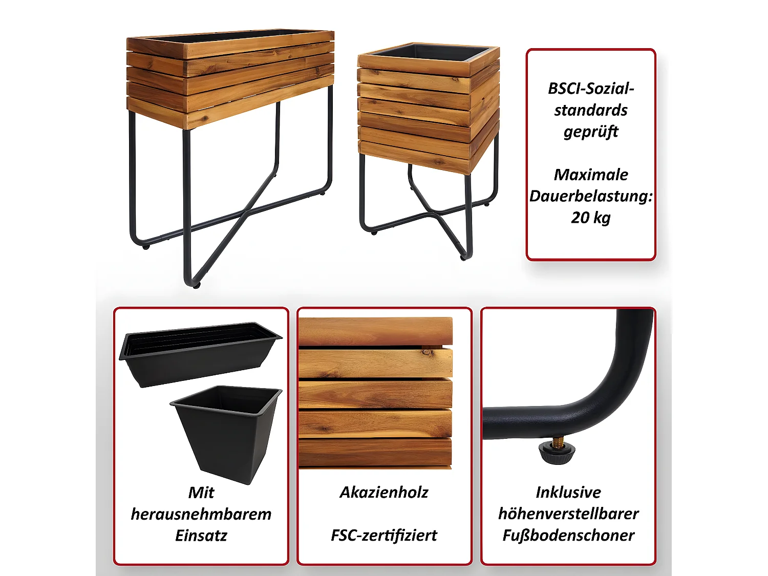 Jardinière MCW-L25 (set de 2)